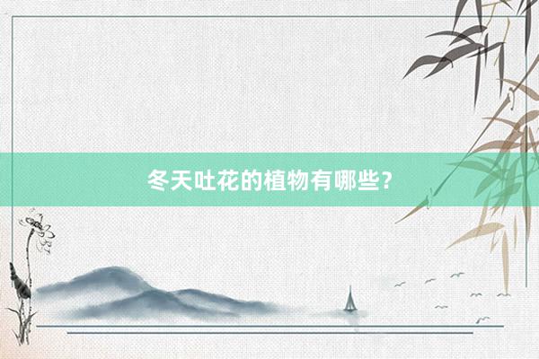 冬天吐花的植物有哪些？